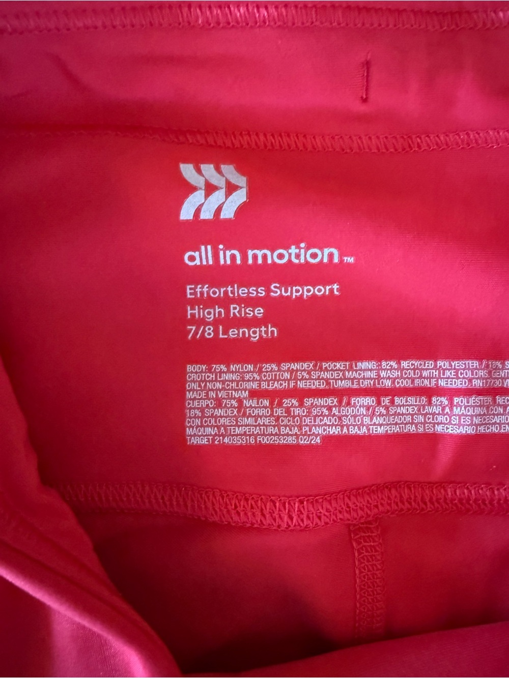 All In Motion High Rise 7/8 Pocket Leggings - Picture 6 of 6